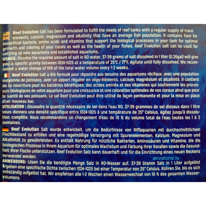 Aquarium Systems Reef Evolution Salt 22kg