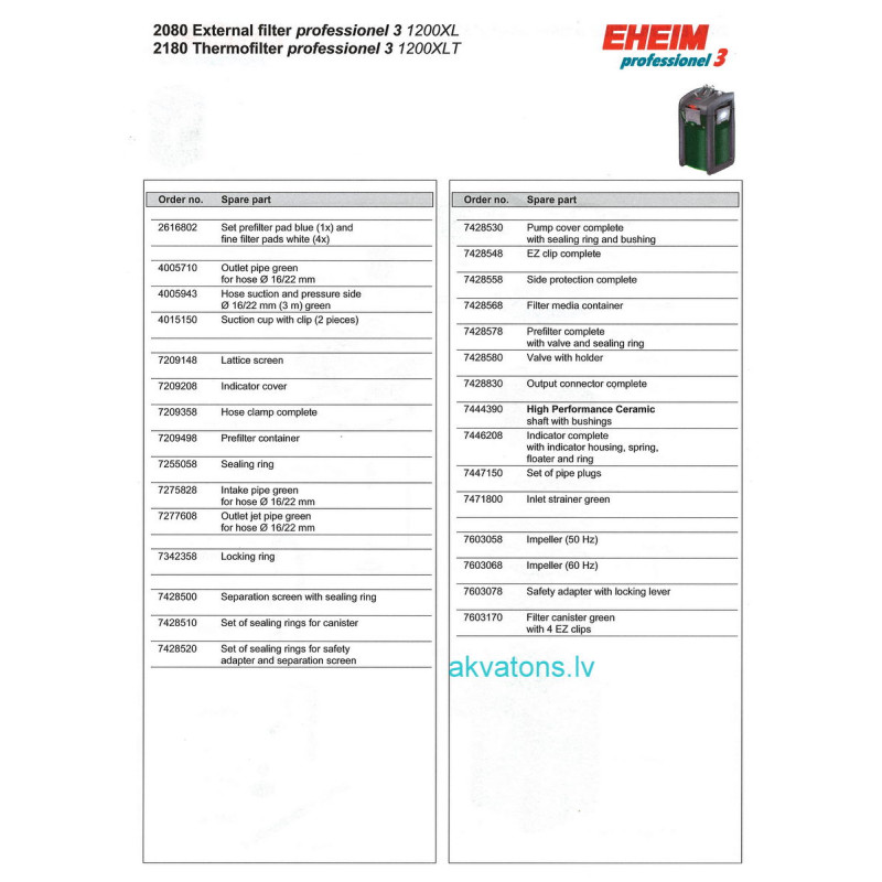 Eheim media set Prof3 1200XL