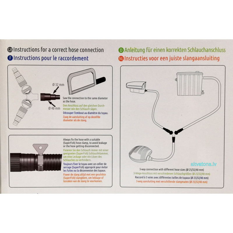 Superfish Pond Y-valve 25-32-40mm