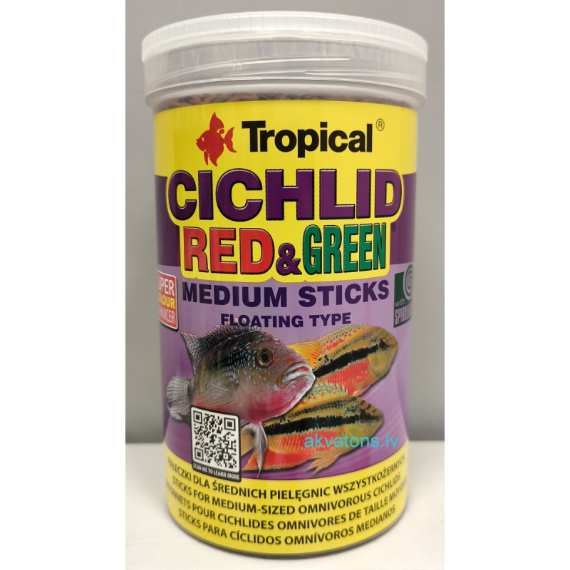 Tropical Cichlid Red&Green Medium Sticks 1000ml