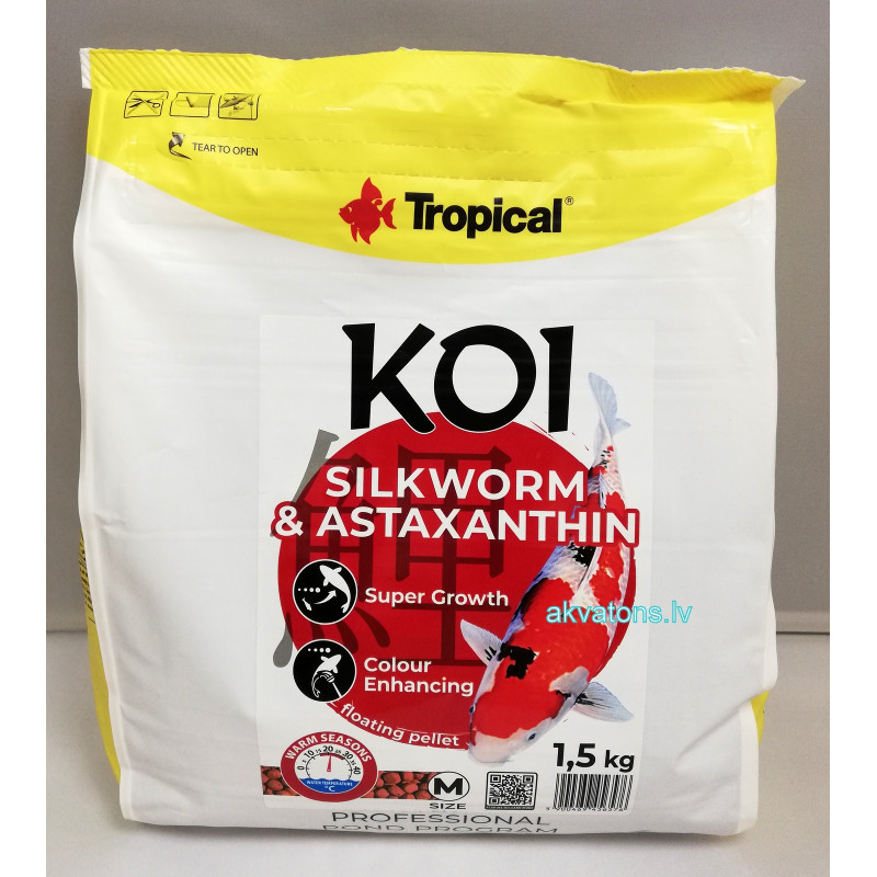 Tropical Koi Silkworm & Astaxantin Size M 5L